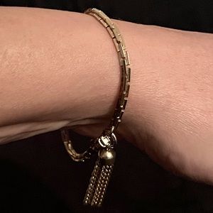 Sarah Coventry Women’s Gold Tone Chain  Bracelet With Tassel